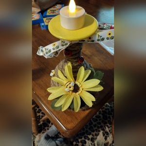 Wine glass candle holder
